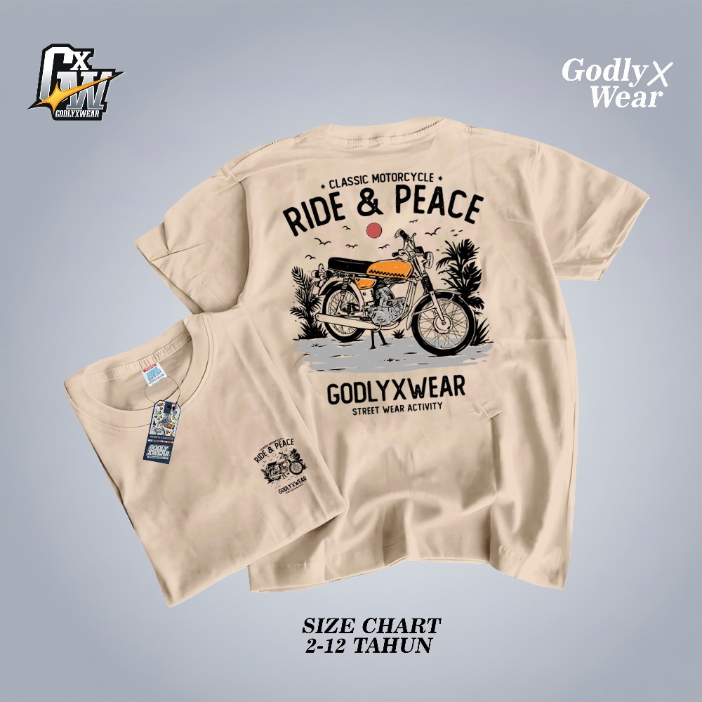 Kaos Atasan Anak Laki Laki Motor usia 2-12 Tahun Bahan Katun / Boys T-Shirt