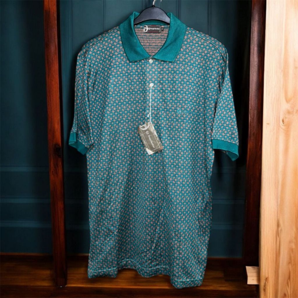 Vintage SERGIO TACCHINI Men's 90s Polo Shirt | Kaos kerah motif pria