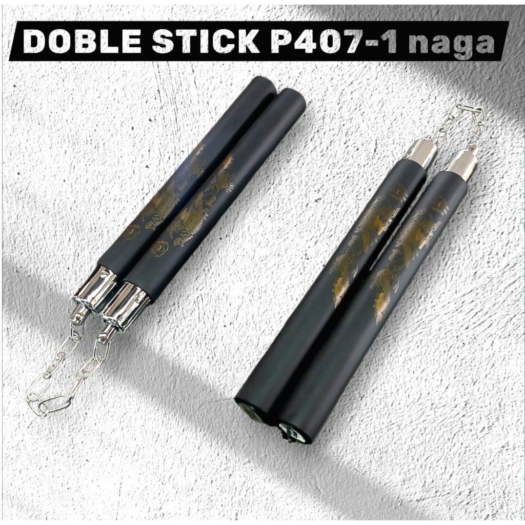 Double Stik busa Nuchaku NAGA hitam
