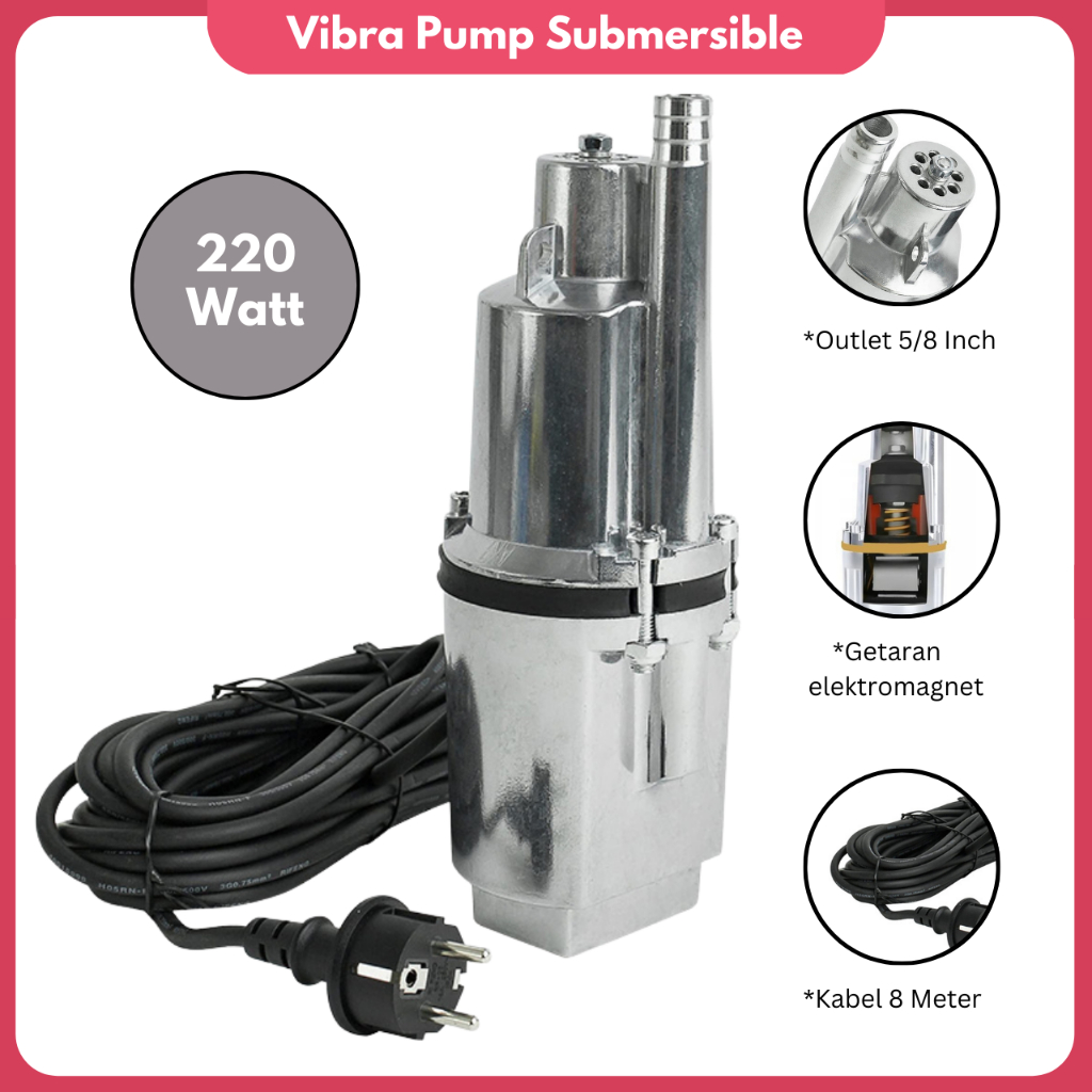 Pompa Getar Sumur Dalam 70 Meter Submersible Pump Pompa Celup Sumur AC 220V Pompa Air Tanam Sibel
