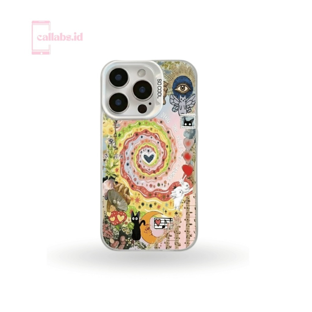 Case iPhone Art Collage Aesthetic Soft Clear Butterfly Design Kamera Protected - Callabs.id C07