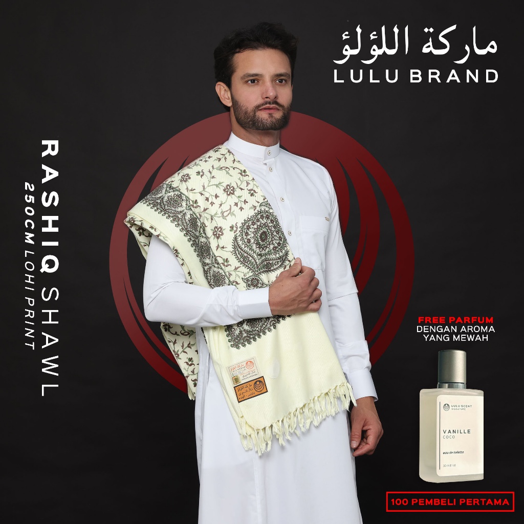 Sorban Kashmiri LOHI Rida Panjang 250cm Original Import Super Halus LULU BRAND Rashiq 197PR