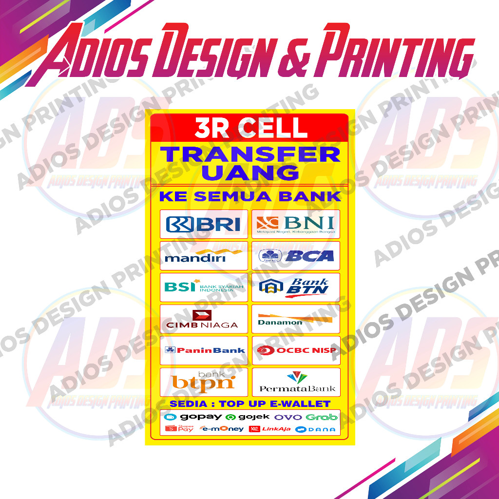 SPANDUK BRILINK TRANSFER BANK UKURAN TINGGI 160 LEBAR 100