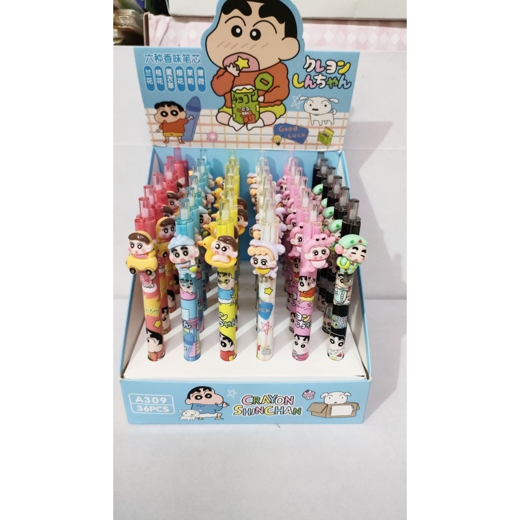 pulpen isi 6 pcs Pulpen karakter sincan pulpen anak paket pulpen isi 6 pcs