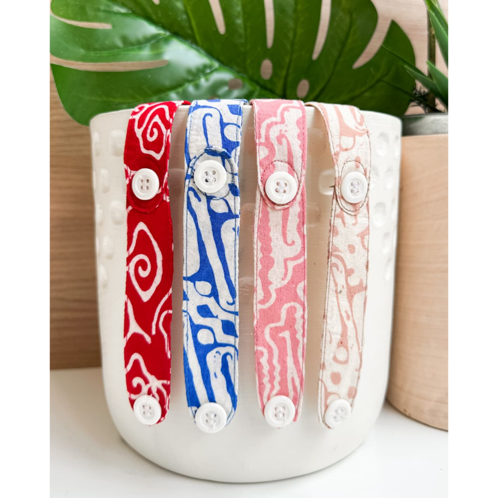 KAITAN MASKER HIJAB BATIK KONEKTOR MASKER HIJAB DEWASA TALI SAMBUNG MASKER MOTIF BATIK PENGAIT MASKE