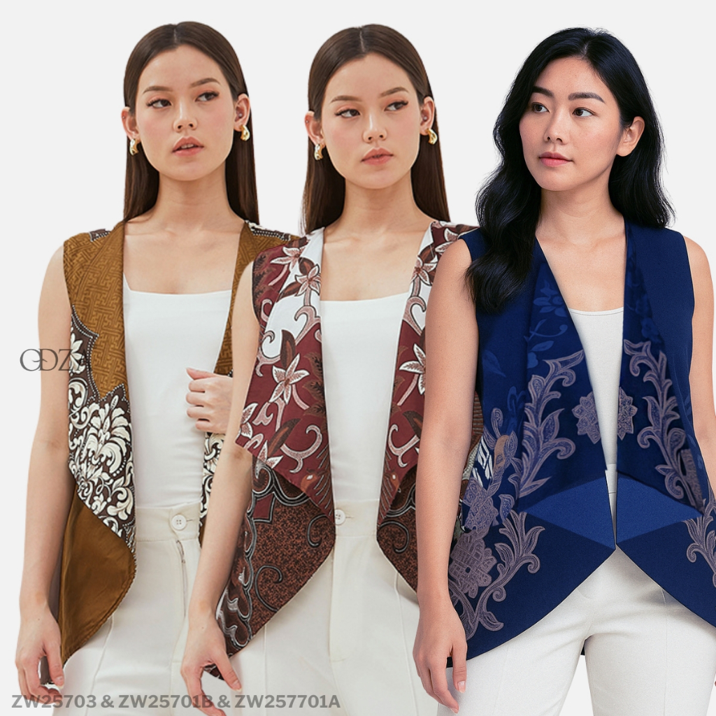 Odza Baju Luaran Atasan Rompi Batik Outer Wanita Bolak Balik All size Adiraga