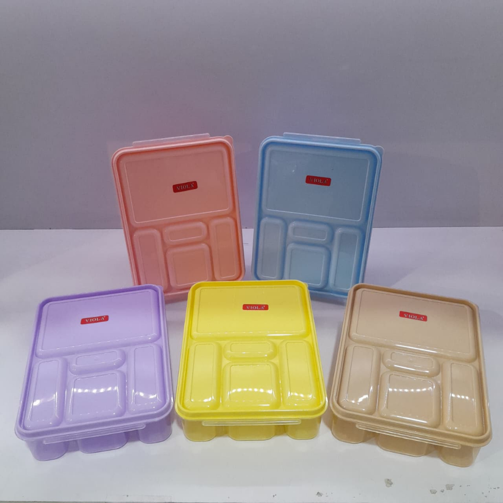 Lunch Box Sekat Plastik / Kotak Makan Sekat / Tempat Bekal Makan / Lunchbox Plastik Warna / Kotak Be