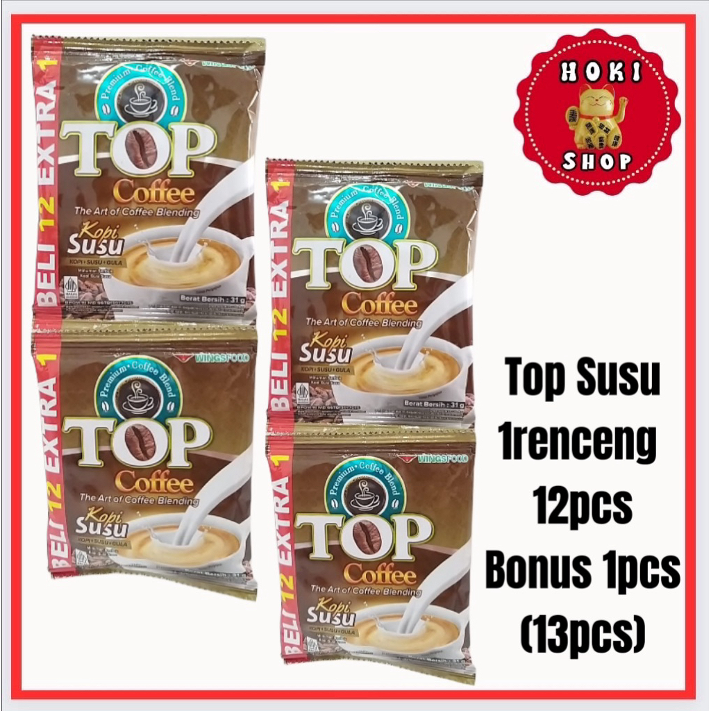 Top Coffe Kopi Susu 1Renceng 12pcs / Top Kopi Susu / Kopi Instan