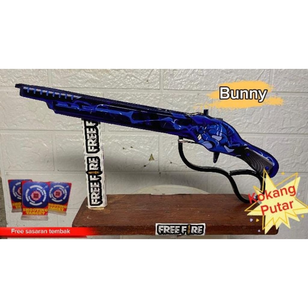mainan tembakan anak laki sg bunny kokang putar