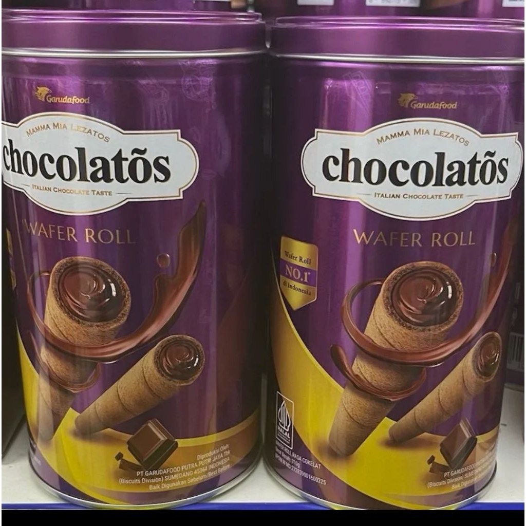 chocolatos wafer roll kaleng (1dus)