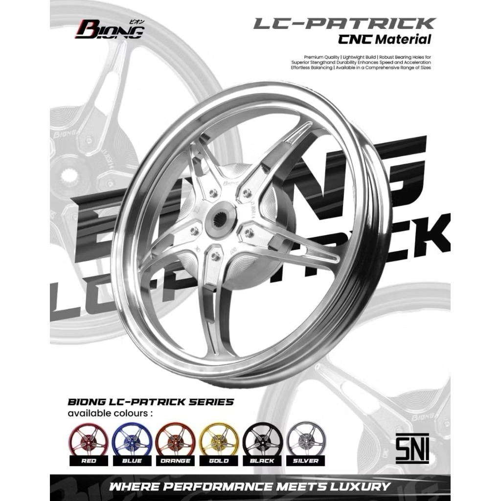 Velg Set Lc Star Depan Belakang Biong Cnc Sni Pnp Beat Vario 110 Spacy Scoopy Vario 125/150 Led Vari