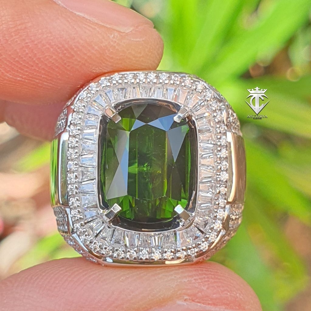 Batu Permata Natural HQ Top Green Tourmaline 5.81 Ct Fancy Custom Cutt GRI Memo
