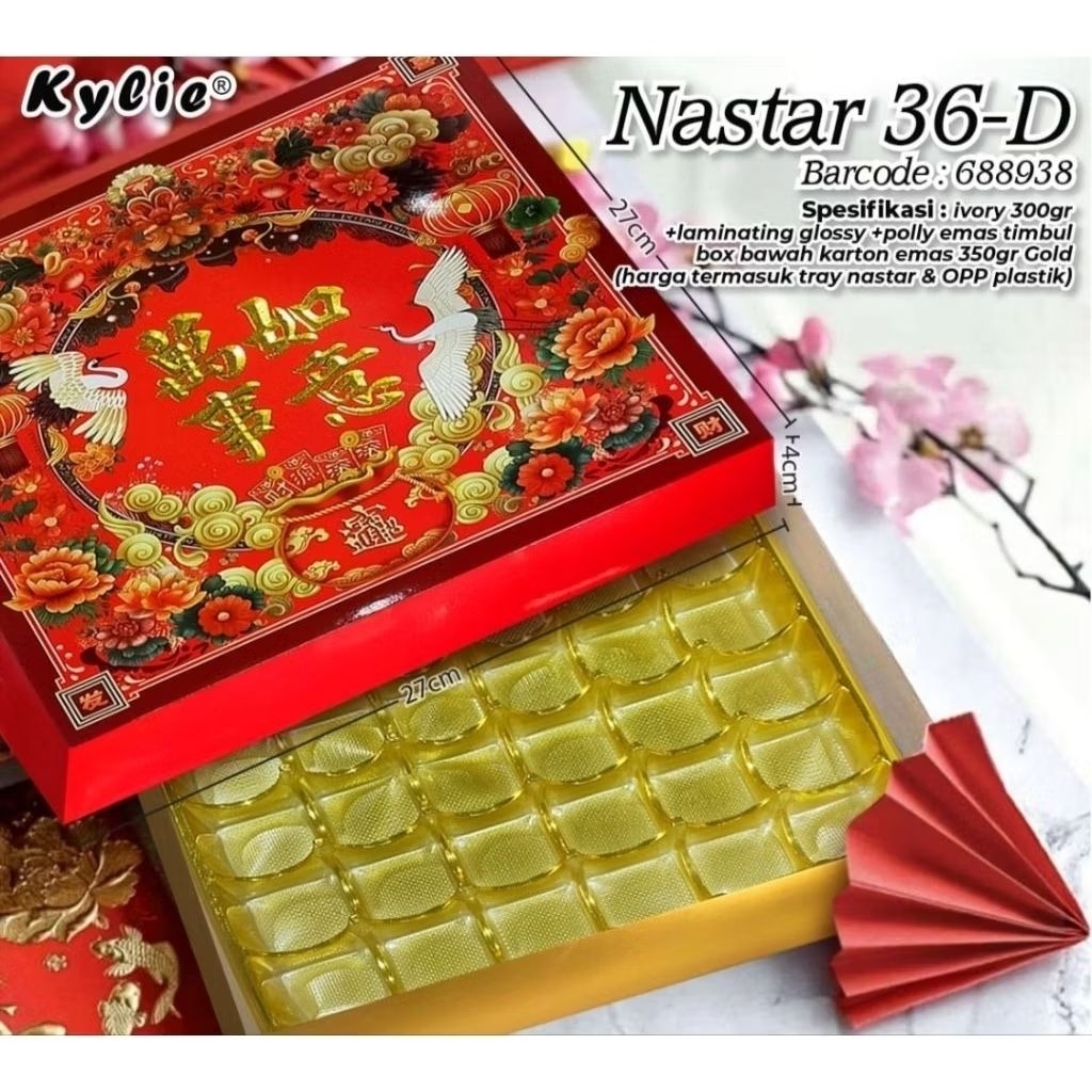 Box kardus nastar mika sekat 36 edisi CNY 2026 sekat mika