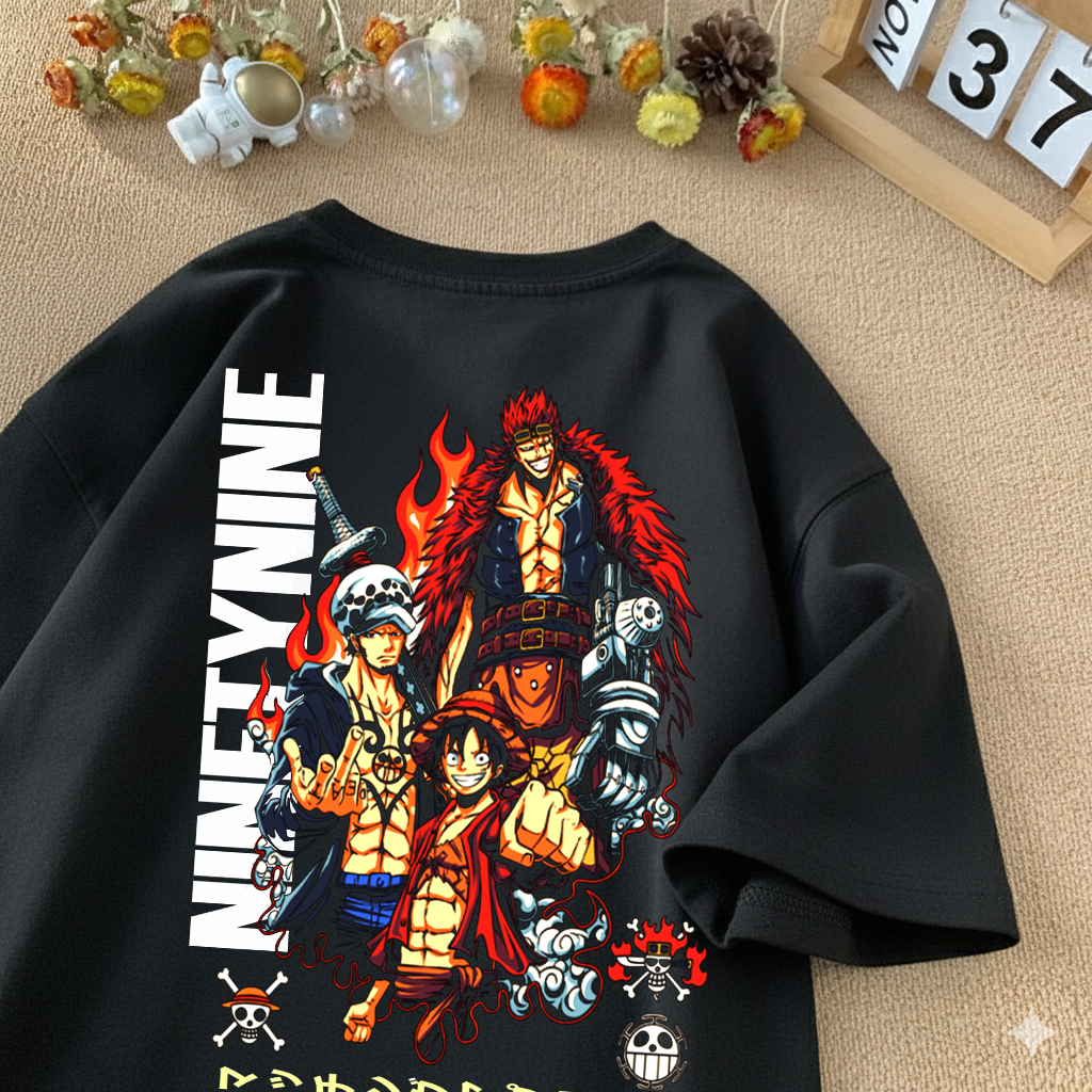 NTN Kaos Anak Laki-Laki 7-16 Tahun Karakter ONE PIECE MONKEY D LUFFY Katun 30s