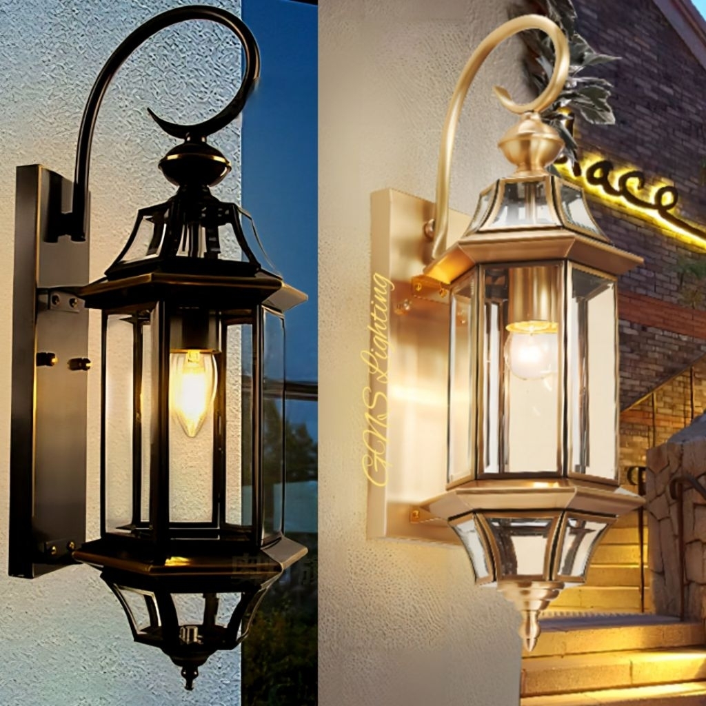 Lampu dinding outdoor waterproof classic cooper material klasik bahan tembaga