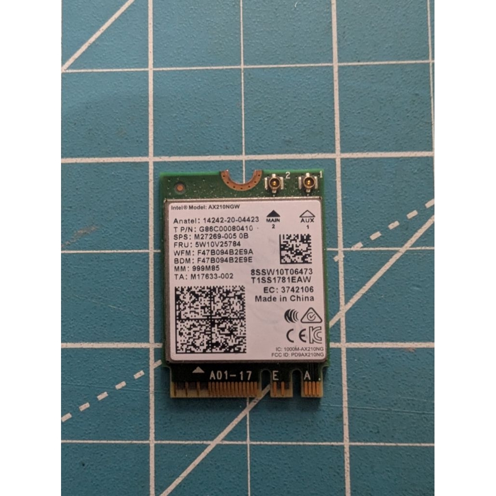 Wifi card intel AX210NGW dual band Wifi 6E