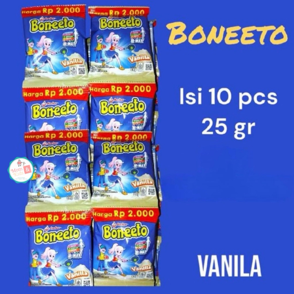 BONEETO Renceng Vanila Coklat 25GR X 10 Sachet | BONEETO BONETO Sachet Renceng | Susu Anak Tinggi Ka