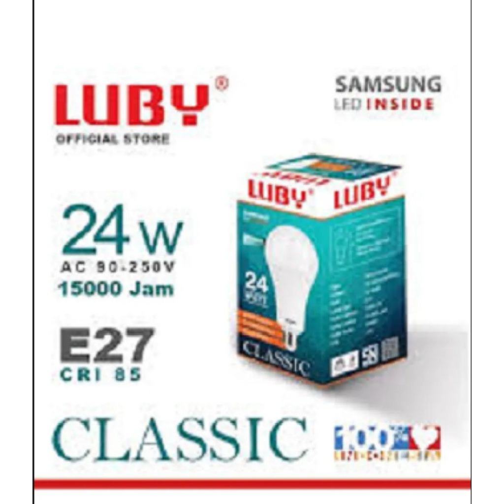 Lampu LED LUBY Classic 24 Watt E27 – Samsung LED Inside, SNI