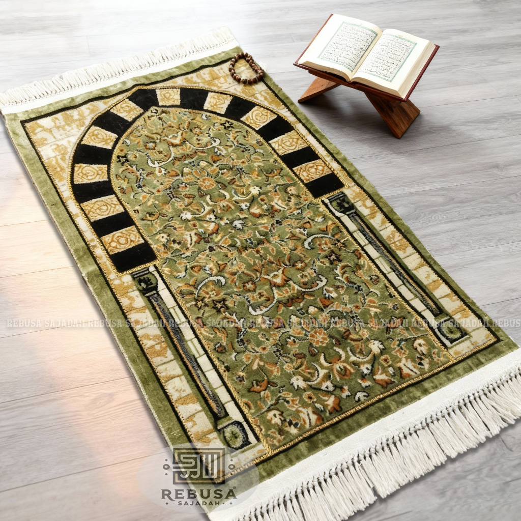 Sajadah Tebal Turki Raudah Semi Karpet Premium Ukuran Dewasa 70x110 Plus Kemasan Plastik