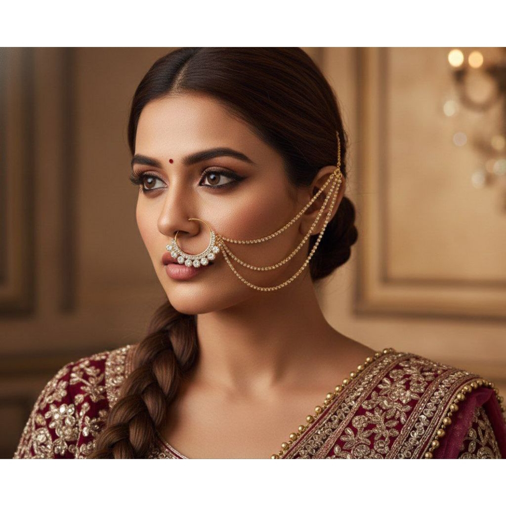 Anting Hidung India Bulat 3 layer NEW FREE BOX