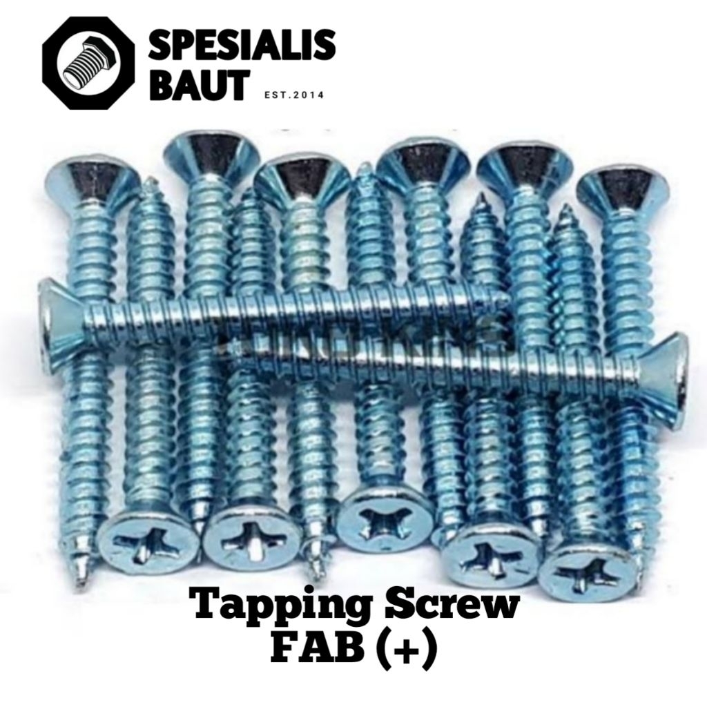 Sekrup FAB #12x1¼ (3 cm)Tapping Screw FH (+)
