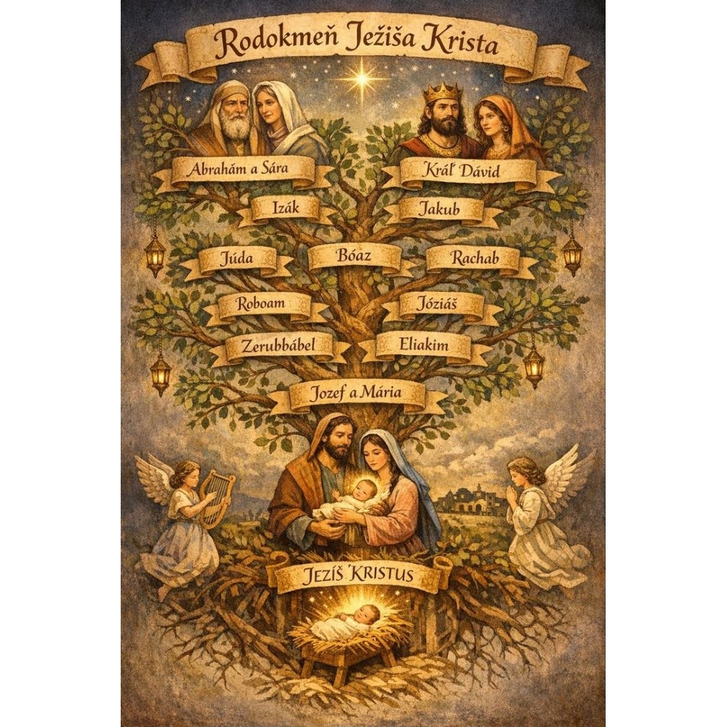 Garis keturunan Yesus cetak poster lukisan hiasan dinding dekorasi rumah ruangan tamu kamar tidur ke