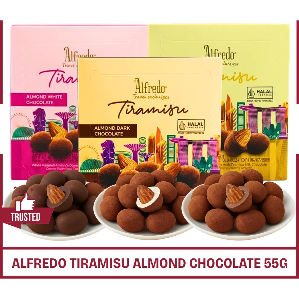 Alfredo Tiramisu Almond Chocolate 55 gram