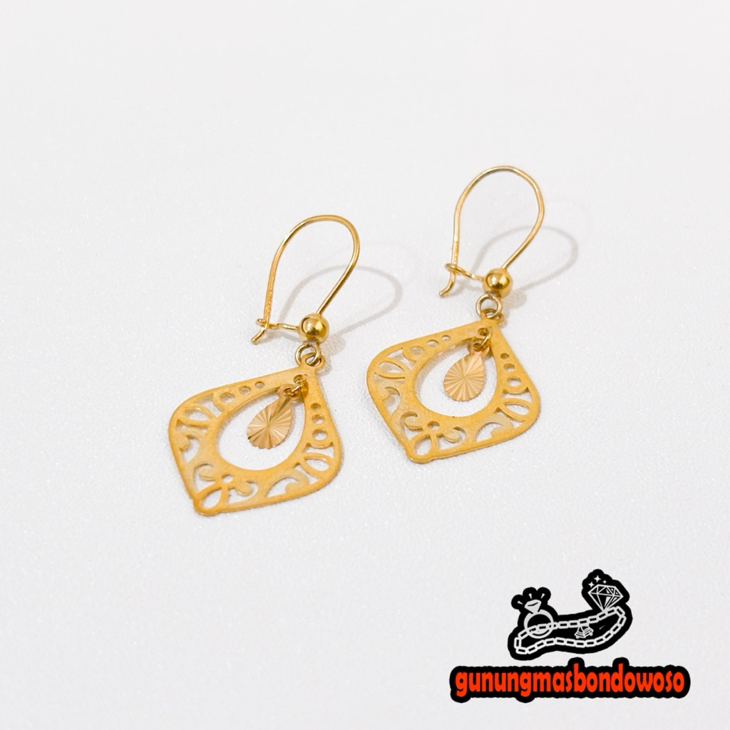 Anting dubai emas asli kadar 300 6k berat 1.240gr