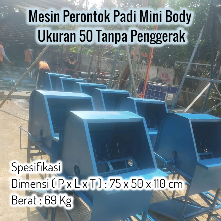 Mesin Perontok Padi Mini Body Ukuran 50 Tanpa Penggerak