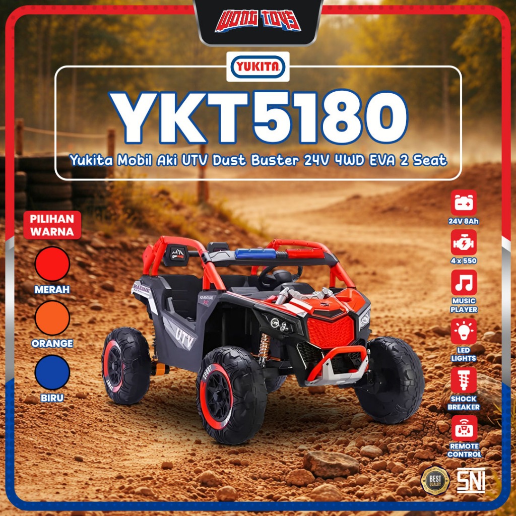 YKT5180 Yukita Mobil Aki UTV Dust Buster 24V 4WD EVA 2 Seat - Mainan Mobilan Aki Anak