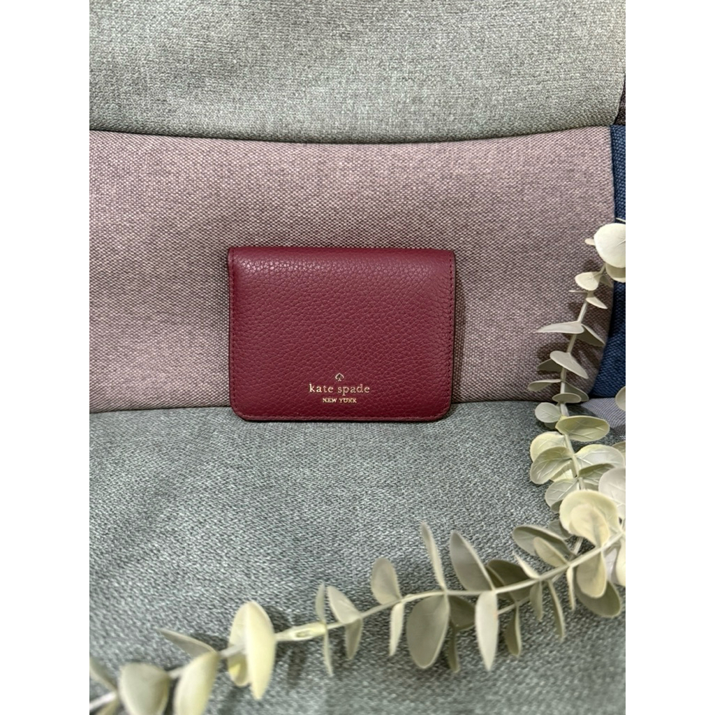 KS wallet Lena small slim bifold cherrywood