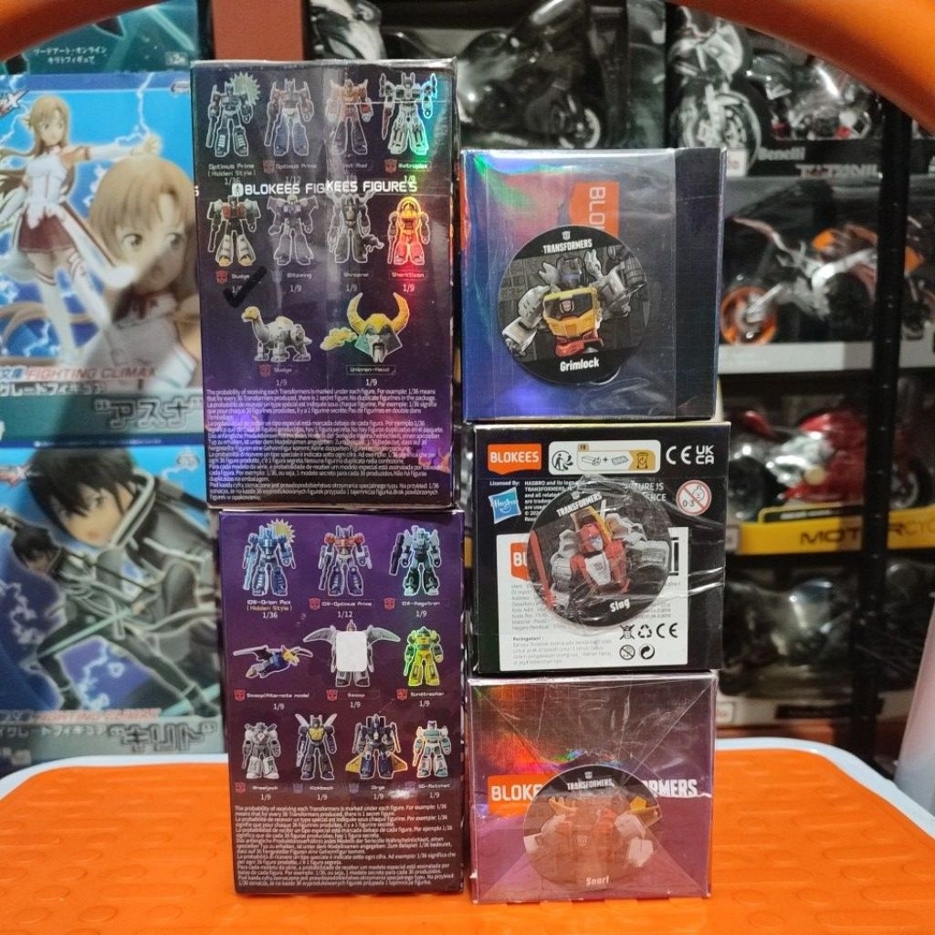 BLOKEES TRANSFORMES GALAXY - DINOBOT SET 5 - grimlock slag snarl sludge swoop - all ofc