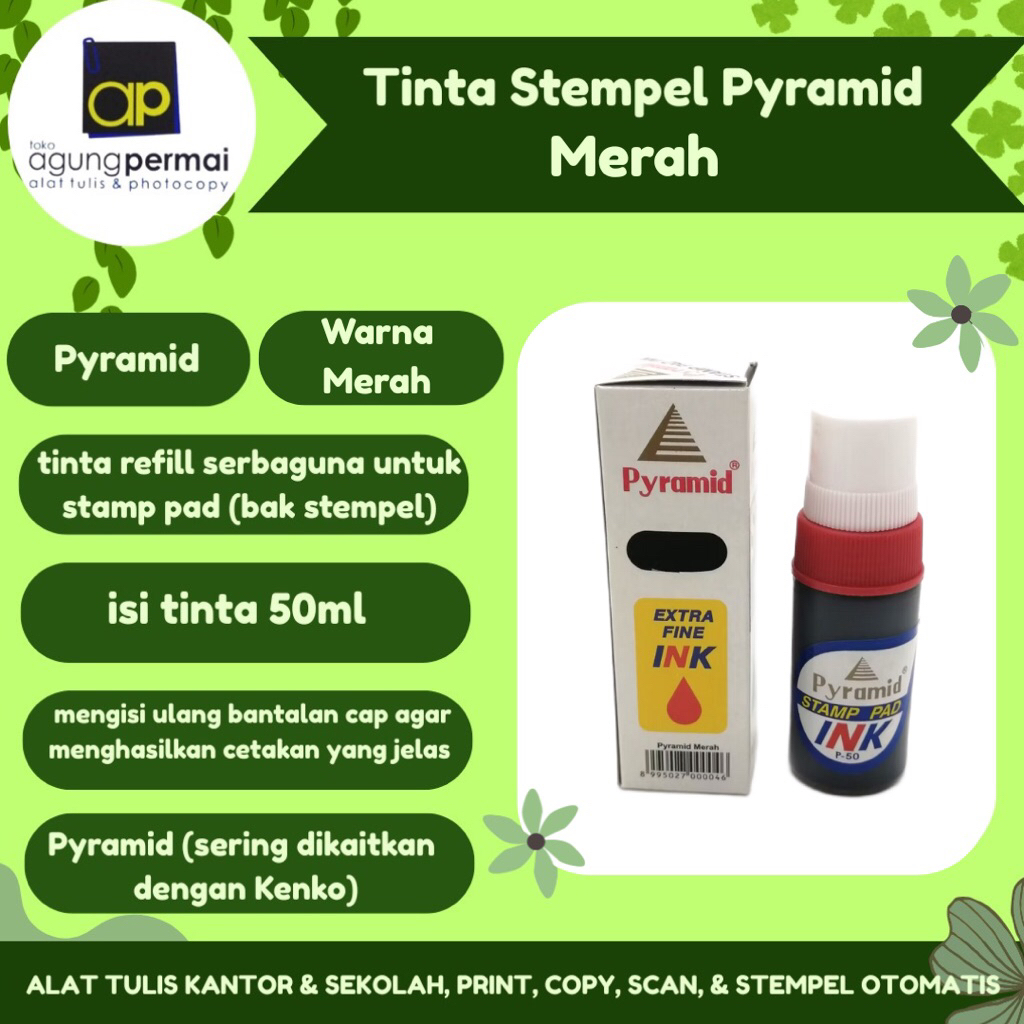 Tinta Stempel Pyramid Merah