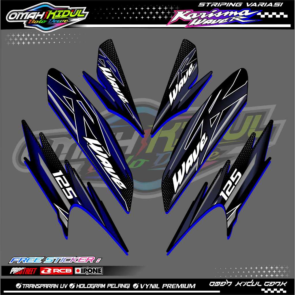 STRIPING VARIASI HONDA KARISMA WAVE R 125 / STICKER LIST VARIASI MOTOR KARISMA WAVE R 125