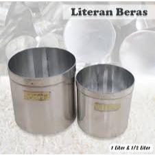 Literan Beras Takaran Beras Ukuran 1 Liter & 1/2 Liter Stainless Steel