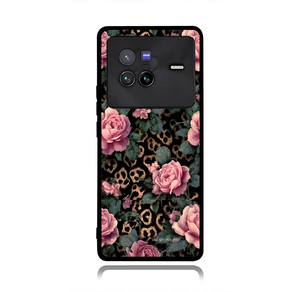 Case Vivo X200,X80, X70,X60,X50, V50, V40,V30,V29,V27 PRO LITE 4G 5G Custom Pink Roses Leopard