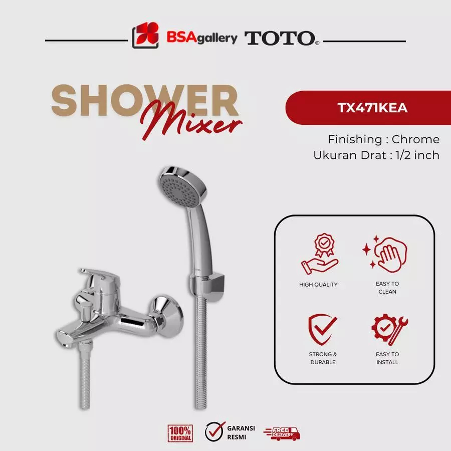 KERAN SHOWER SET MIXER TOTO TX471KEA / KRAN AIR MIXER BATHTUB ORI TOTO