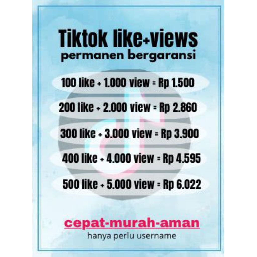 jasa tambah like and views tiktok termurah