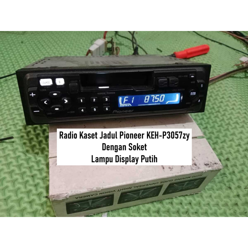 Tape Mobil Jadul Pioneer | KEH-P3057zy | Radio Kaset | Lampu Panel Putih | Dengan Soket