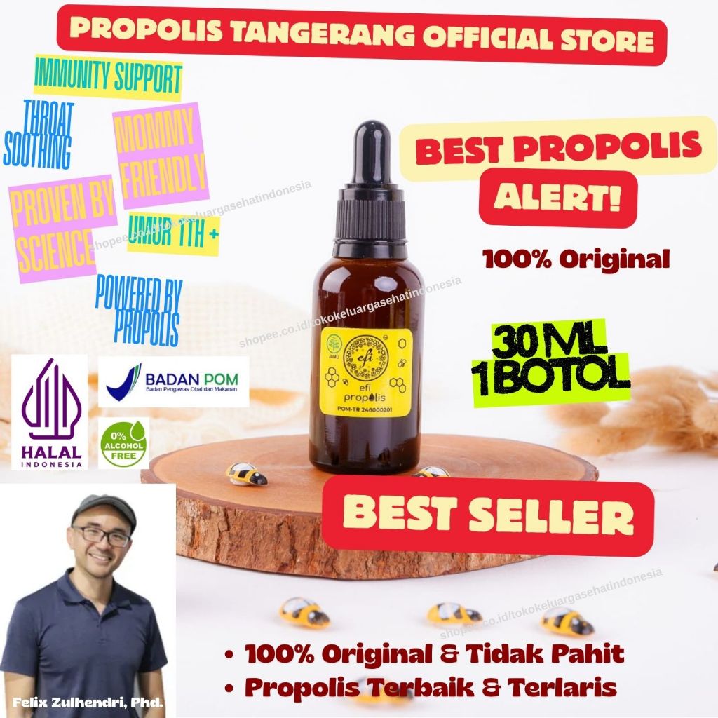 30ML - Efi Propolis by Prof Felix, PhD / Kebun Efi |  Madu Efi | Propolis Anak Terbaik | 30 ML Efi P