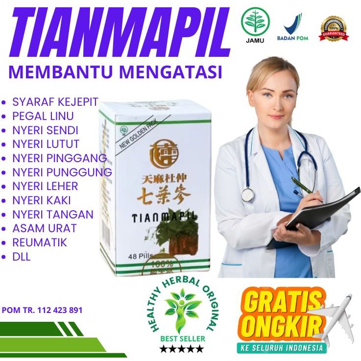 Tian Ma pil Obat ORIGINAL herbal cina 100% asli Obat pegal Linu dan nyeri sendi lutut , Nyeri sendi 