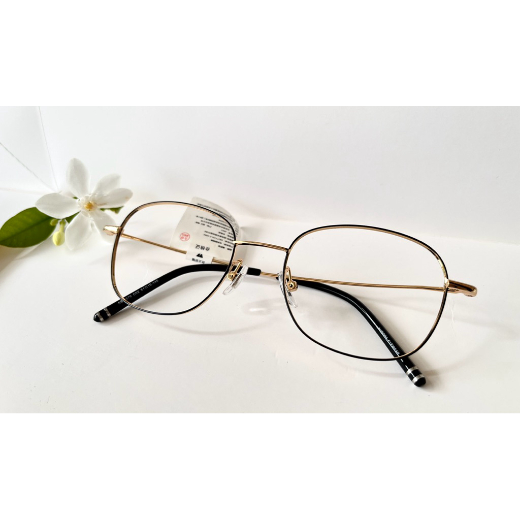 Kacamata Frame Metal Elegan Oval Gold-Black (FRAME ONLY)
