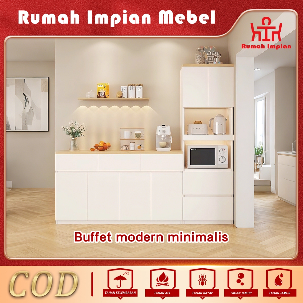 Rumah Impian Mebel：Buffet / Lemari Makan Minimalis Modern | Kabinet Penyimpanan + Display | Cocok un