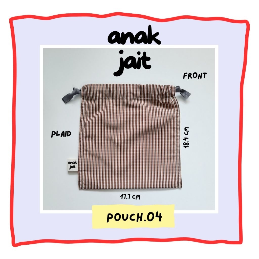 Pouch Serut / Flat Pouch /Pouch Serut Serbaguna /Kantong Serut /Kantong Serut Kotak / Pouch Serut Mo