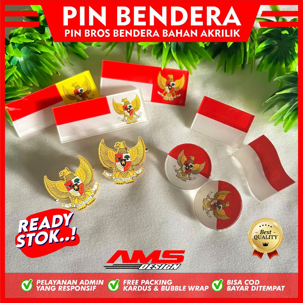 Pin Bendera Merah Putih - Pin Bros Garuda - Pin Bendera Kemerdekaan
