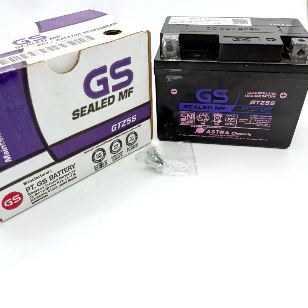 (PROMO) AKI GS ASTRA MF GTZ5S SEMUA JENIS MOTOR / AKI KERING BEAT VARIO SCOOPY SPACY MIO SOUL GT M3 