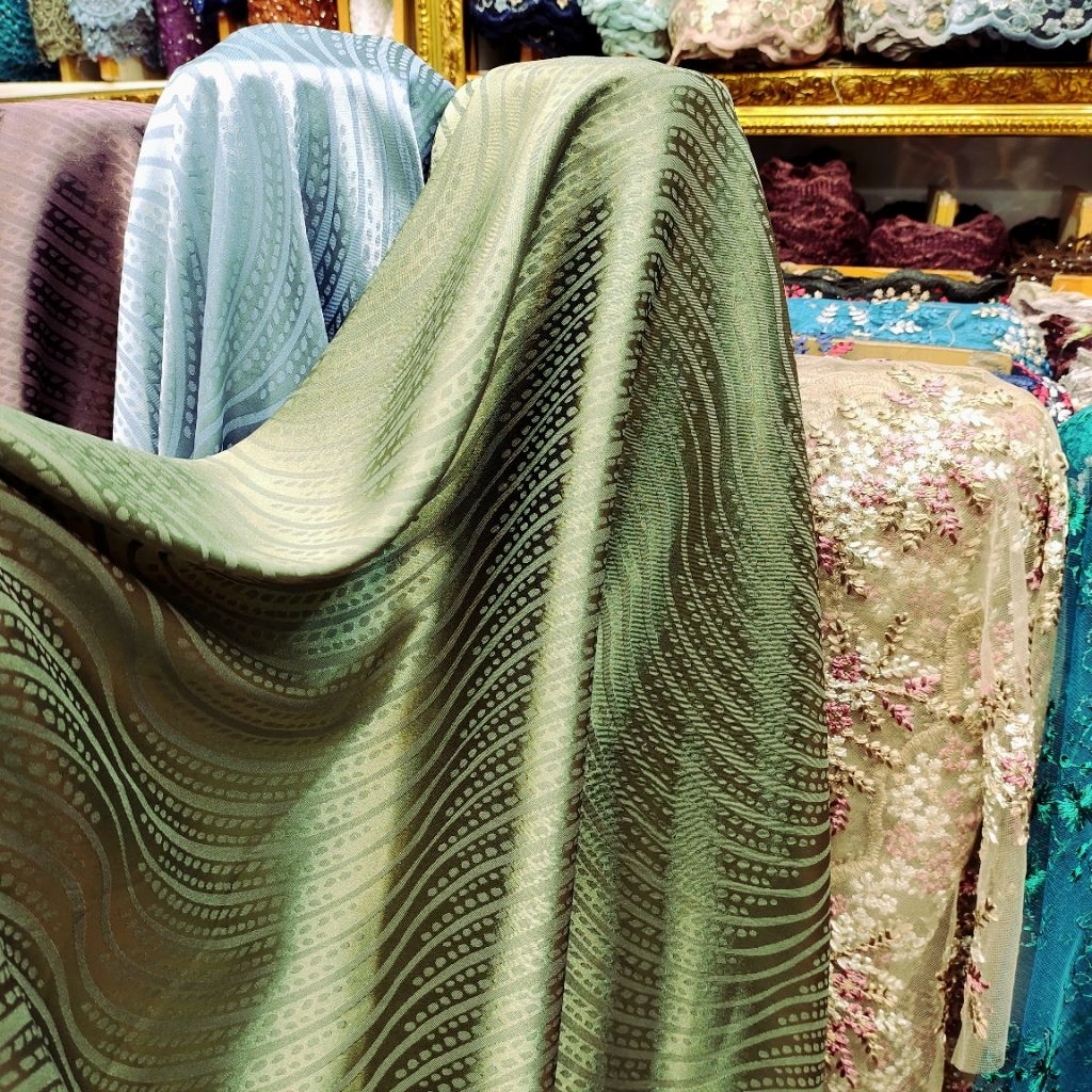 Kain Jaquard Silk Armani Motif Eklusif Bahan Saten Silk Armani Motif Premium