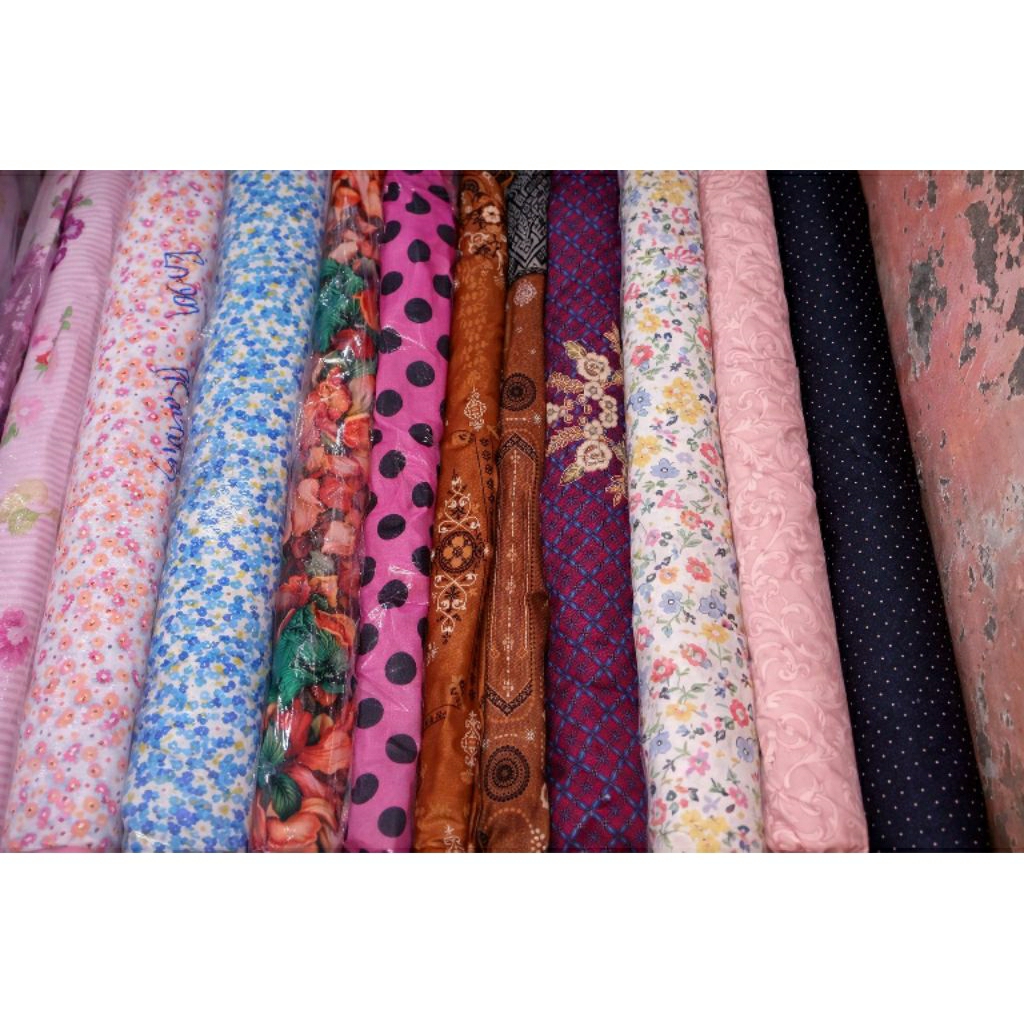 Kain rayon roll kecil per yard