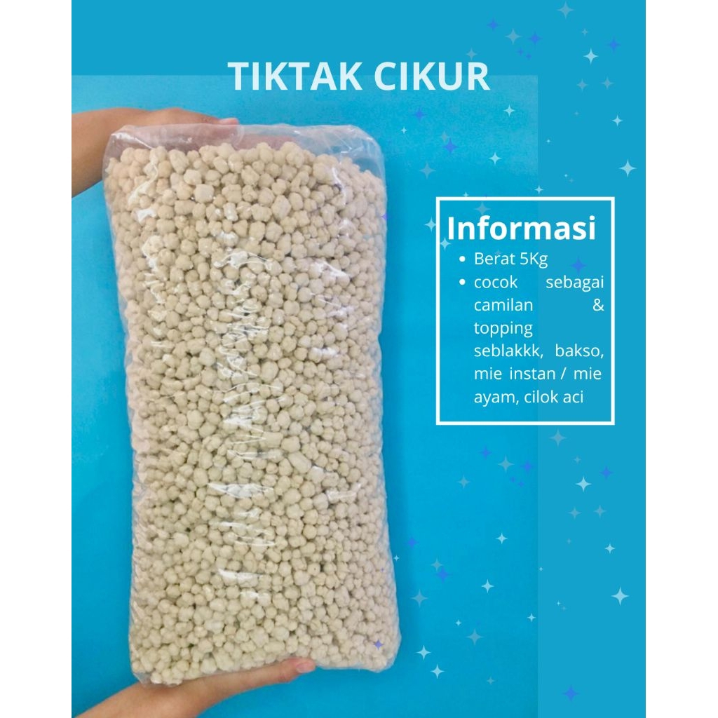 Tiktak Cikur / Pilus kencur 5kg cocok sebagai camilan dan topping seblak, bakso, mie instan, mie aya
