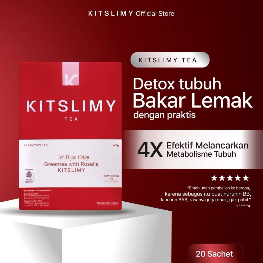 Kitslimy Slimming Tea Teh Pelangsing Badan Herba By Kitslimy BPOM Isi 20
